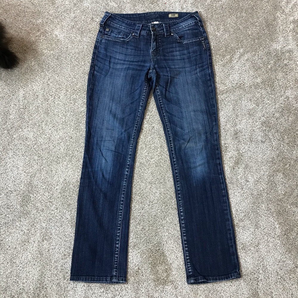 SILVER SUKI Straight Leg STRETCH Mid Rise JEANS 28x32
